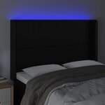 vidaXL Tête de lit à LED Noir 147x16x118/128 cm Similicuir