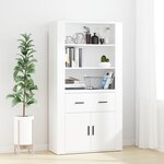 vidaXL Buffet haut Blanc Bois d'ingénierie
