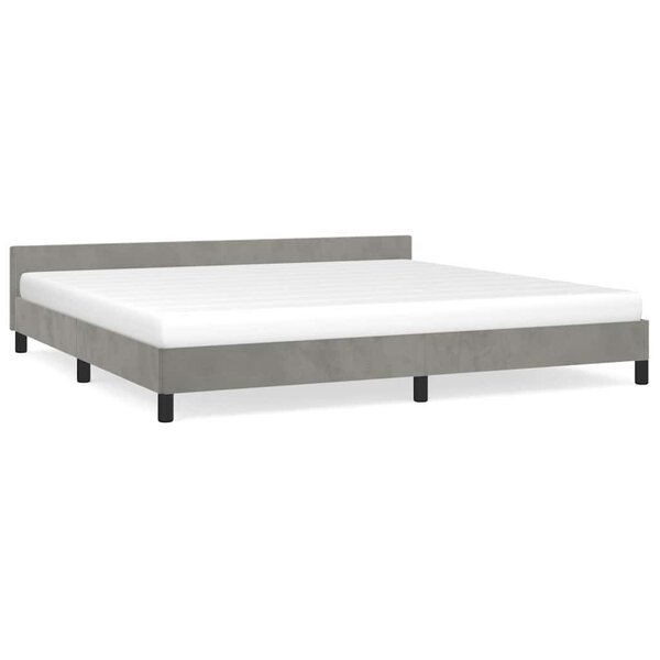 vidaXL Cadre de lit sans matelas gris clair 200x200 cm velours