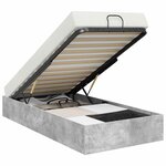 vidaXL Cadre de lit ottoman Gris béton 90 x 200 cm Bois d'ingénierie