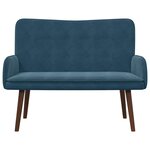 vidaXL Sofa 2 places Bleu 115 x 61 x 87 cm Velours (V)