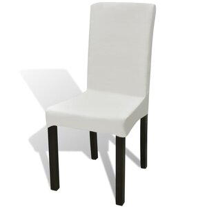 vidaXL Housses de chaise élastiques droites 6 Pièces Crème