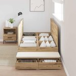 vidaXL Cadre de lit avec rangement avec tiroir Chêne artisanal 100 cm