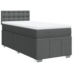vidaXL Sommier à lattes de lit et matelas Gris foncé 90x190 cm Tissu