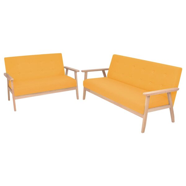 vidaXL Ensemble de canapé 2 Pièces Tissu jaune