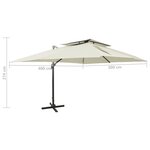 vidaXL Parasol de jardin en porte-à-faux avec double toit sable