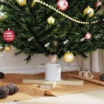 vidaXL Pied de Sapin de Noël 1.73 Blanc 50 x 50 x 16 cm Pin massif