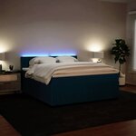 vidaXL Sommier à lattes de lit et matelas bleu 180x200 cm velours