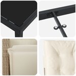 vidaXL Ensemble de Salle à Manger de Jardin de 9 Pièces avec Coussins Beige Poly Rattan