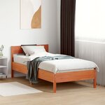 vidaXL Cadre de lit sans matelas cire marron 90x200 cm bois pin massif