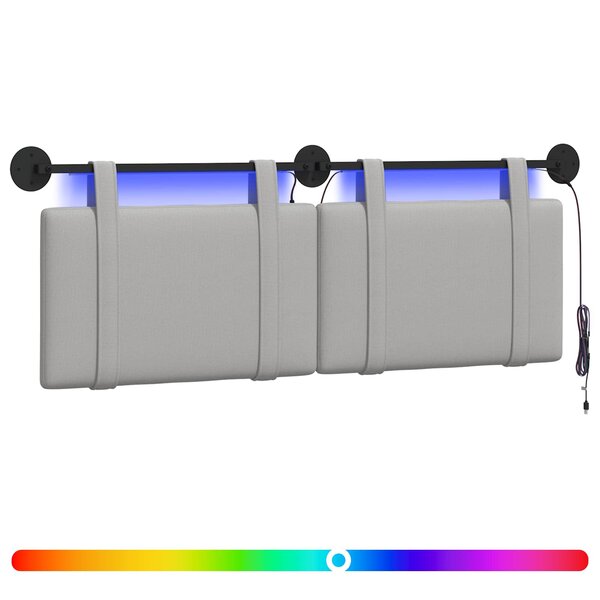 vidaXL Tête de lit suspendue Gris nuage Tissu