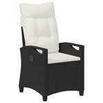 vidaXL Chaise de jardin inclinable Noir et Crème 56 x 60 x 112 cm