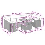 vidaXL Salon de jardin 8 Pièces avec coussins noir résine tressée