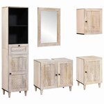 vidaXL Ensemble de mobilier de salle de bain avec tiroir 5 Pièces Blanc