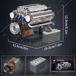 Mould King 10088 - Kit de construction de moteur V8 motorisé