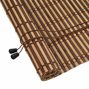 vidaXL Store enrouleur avec des rideaux Marron 80 x 160 cm Bambou