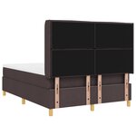 Lit Box Spring vidaXL avec Matelas - Brun Foncé  140x200 cm  Tissu