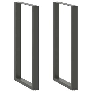 vidaXL Pieds de table de bar en U 2 pièces Anthracite 60 x (110-111) cm Acier