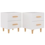 vidaXL Tables de chevet 2 Pièces Blanc 40x35x47 5 cm