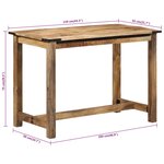 vidaXL Table à manger 110x55x75 cm bois de manguier massif