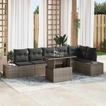 vidaXL Ensemble de canapé de jardin 7 Pièces Gris 100 x 55 x 73 cm