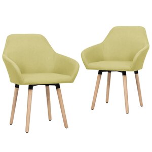 vidaXL Chaises à manger lot de 2 vert tissu