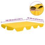 vidaXL Toit de rechange de balançoire Jaune 150/130x105/70 cm