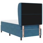 vidaXL Lit à ressorts avec matelas Bleu foncé 90 x 190 cm Velours