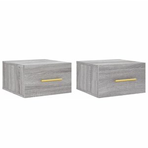 vidaXL Tables de chevet murales 2 Pièces sonoma gris 35x35x20 cm