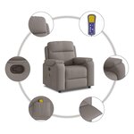 vidaXL Fauteuil de massage inclinable Taupe Tissu