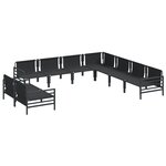vidaXL Ensemble de canapé de jardin 9 Pièces Anthracite Acier