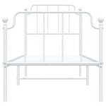 vidaXL Cadre de lit métal avec tête de lit/pied de lit blanc 75x190 cm
