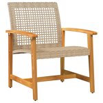 vidaXL Salon de jardin 5 Pièces beige résine tressée et bois d'acacia