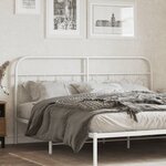 vidaXL Tête de lit de remplacement métal blanc 160 cm