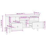 vidaXL Meuble TV 100x33x46 cm bois massif de manguier