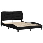 vidaXL Cadre de lit sans matelas Hvar noir 140x200 cm tissu