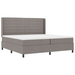 vidaXL Lit à ressort LED avec matelas Taupe 200 x 200 cm tissu