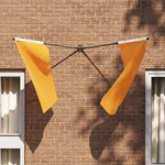 vidaXL Support de drapeau pour 2 drapeaux - Mural  acier noir