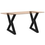 vidaXL Pieds de table à manger 2 pièces Noir 70 x (72-73 3) cm Acier