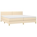 vidaXL Sommier à lattes de lit avec matelas Crème 200x200 cm Tissu