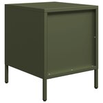 vidaXL Table de chevet vert olive 35x39x43 5 cm acier