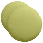 vidaXL Coussins de siège 2 pc Tissu Vert clair Ø50 x 19 cm