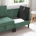 vidaXL Sofa avec rangement Vert Mer Velours