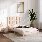 vidaXL Cadre de lit bois massif 75x190 cm petit simple