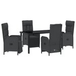 vidaXL Ensemble de salle à manger pour jardin 5 Pièces Noir Poly rotin