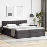 vidaXL Lit avec rangement et LED Gris 200 x 200 cm Cuir synthétique