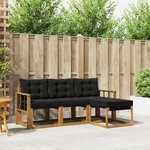 vidaXL Ensemble de canapés d'extérieur 4 Pièces Naturel et Noir