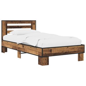 vidaXL Cadre de lit avec tête de lit Bois ancien 80 x 200 cm