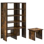 vidaXL Cabinet à chaussures 2 Pièces Chêne fumé Bois d'ingénierie