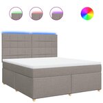 vidaXL Sommier à lattes de lit avec matelas Taupe 180x200 cm Tissu